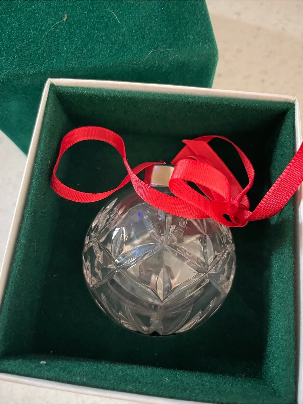 Hand Cut Glass Ornament 24% Lead Crystal Ornament From Czech Republic w/ Box